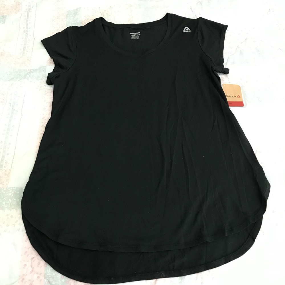 Reebok Training  BLACK SHORT SLEEVE TOP SIZE XL NWT